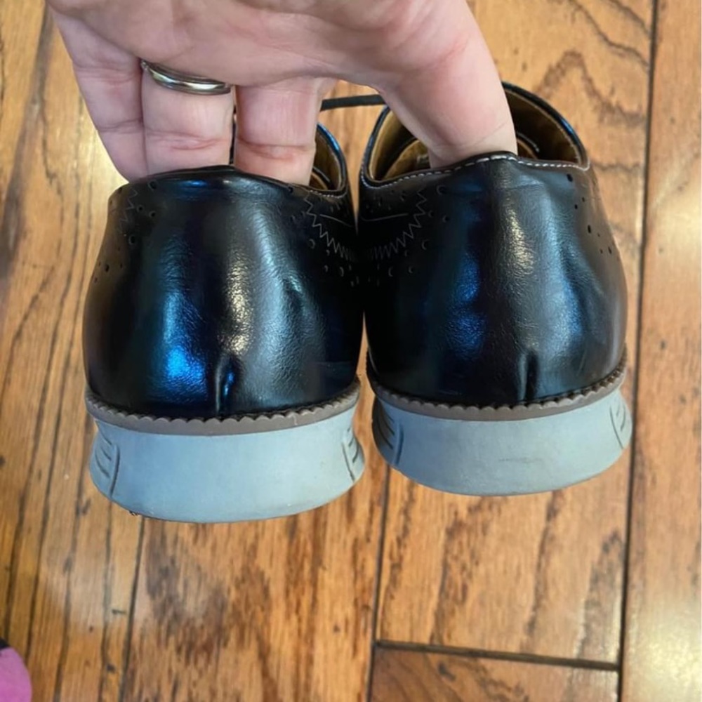 Boy’s Deer Stags Black Dress Shoes Oxfords Sz 3.5 - Picture 4 of 5